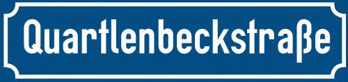 Straßenschild Quartlenbeckstraße