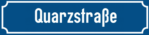 Straßenschild Quarzstraße