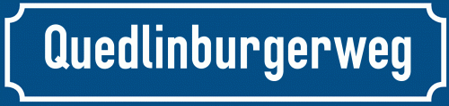 Straßenschild Quedlinburgerweg
