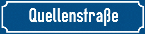 Straßenschild Quellenstraße zum kostenlosen Download