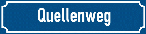Straßenschild Quellenweg zum kostenlosen Download