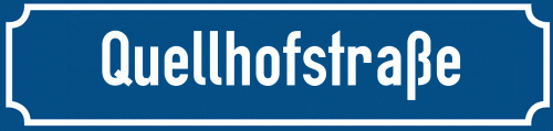 Straßenschild Quellhofstraße