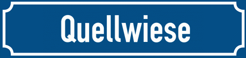 Straßenschild Quellwiese