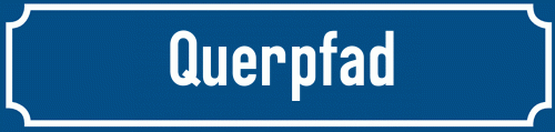 Straßenschild Querpfad zum kostenlosen Download