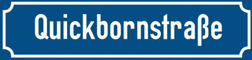 Straßenschild Quickbornstraße zum kostenlosen Download