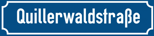 Straßenschild Quillerwaldstraße