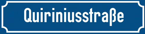Straßenschild Quiriniusstraße