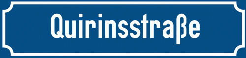 Straßenschild Quirinsstraße