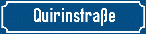 Straßenschild Quirinstraße