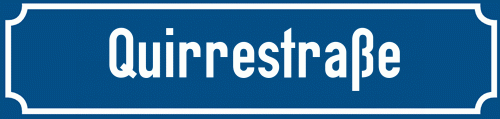 Straßenschild Quirrestraße
