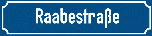 Straßenschild Raabestraße zum kostenlosen Download