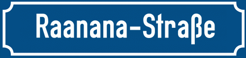 Straßenschild Raanana-Straße