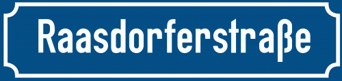 Straßenschild Raasdorferstraße zum kostenlosen Download
