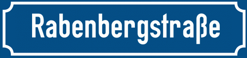 Straßenschild Rabenbergstraße zum kostenlosen Download