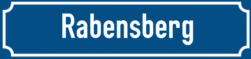Straßenschild Rabensberg zum kostenlosen Download