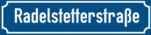Straßenschild Radelstetterstraße zum kostenlosen Download