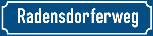 Straßenschild Radensdorferweg
