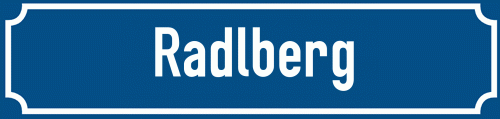 Straßenschild Radlberg zum kostenlosen Download