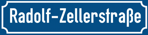 Straßenschild Radolf-Zellerstraße zum kostenlosen Download