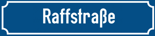 Straßenschild Raffstraße zum kostenlosen Download