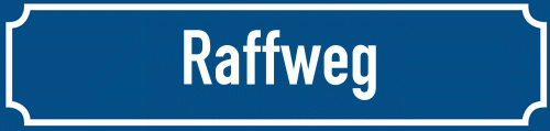 Straßenschild Raffweg zum kostenlosen Download