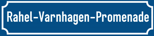 Straßenschild Rahel-Varnhagen-Promenade