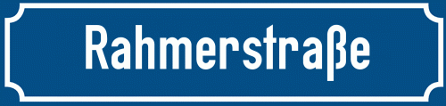 Straßenschild Rahmerstraße