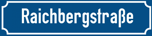 Straßenschild Raichbergstraße zum kostenlosen Download
