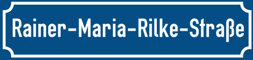 Straßenschild Rainer-Maria-Rilke-Straße