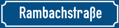 Straßenschild Rambachstraße zum kostenlosen Download