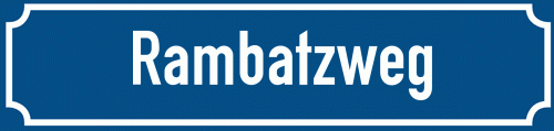 Straßenschild Rambatzweg