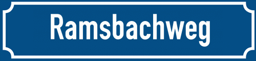 Straßenschild Ramsbachweg zum kostenlosen Download