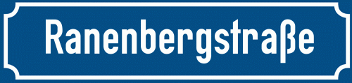 Straßenschild Ranenbergstraße