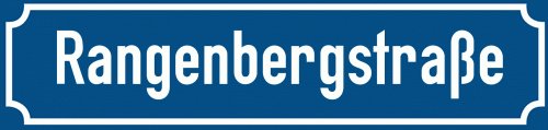 Straßenschild Rangenbergstraße