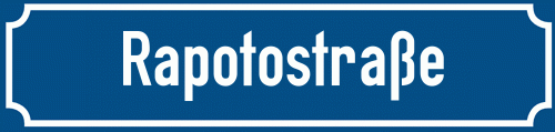 Straßenschild Rapotostraße