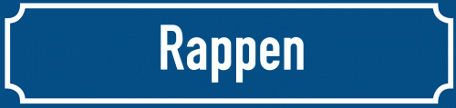 Straßenschild Rappen