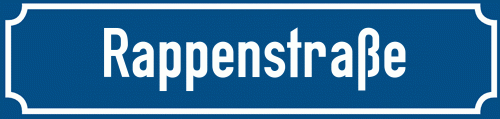 Straßenschild Rappenstraße