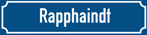 Straßenschild Rapphaindt