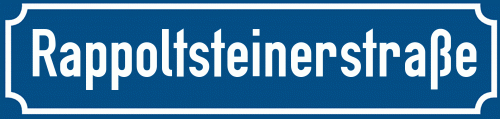 Straßenschild Rappoltsteinerstraße zum kostenlosen Download