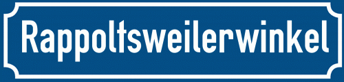Straßenschild Rappoltsweilerwinkel