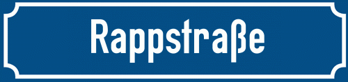 Straßenschild Rappstraße