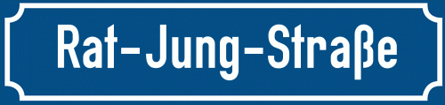 Straßenschild Rat-Jung-Straße