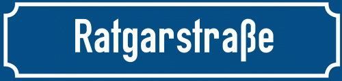 Straßenschild Ratgarstraße