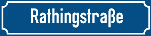 Straßenschild Rathingstraße