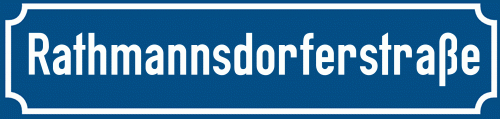 Straßenschild Rathmannsdorferstraße zum kostenlosen Download
