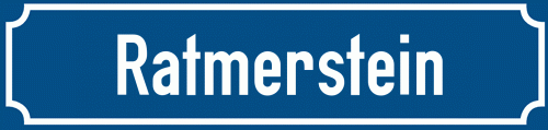 Straßenschild Ratmerstein