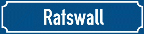 Straßenschild Ratswall