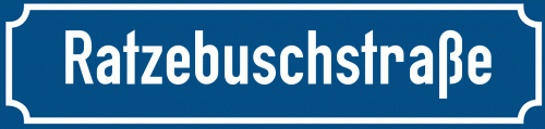 Straßenschild Ratzebuschstraße
