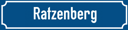 Straßenschild Ratzenberg