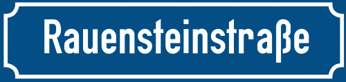 Straßenschild Rauensteinstraße